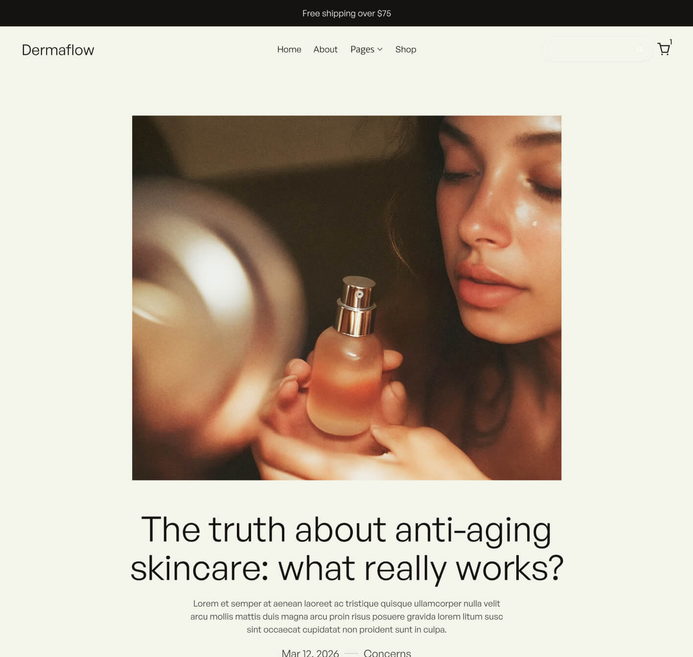 Dermaflow - Blog Post Page - Skincare Webflow Template