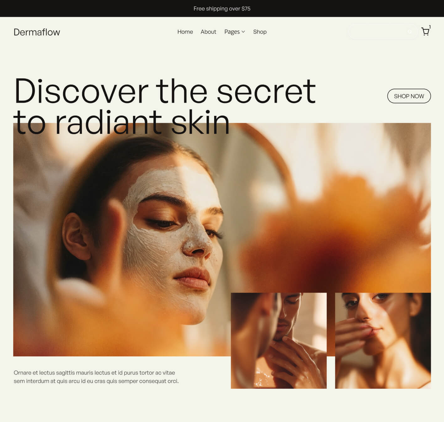 Dermaflow - Home V3 Page - Skincare Webflow Template