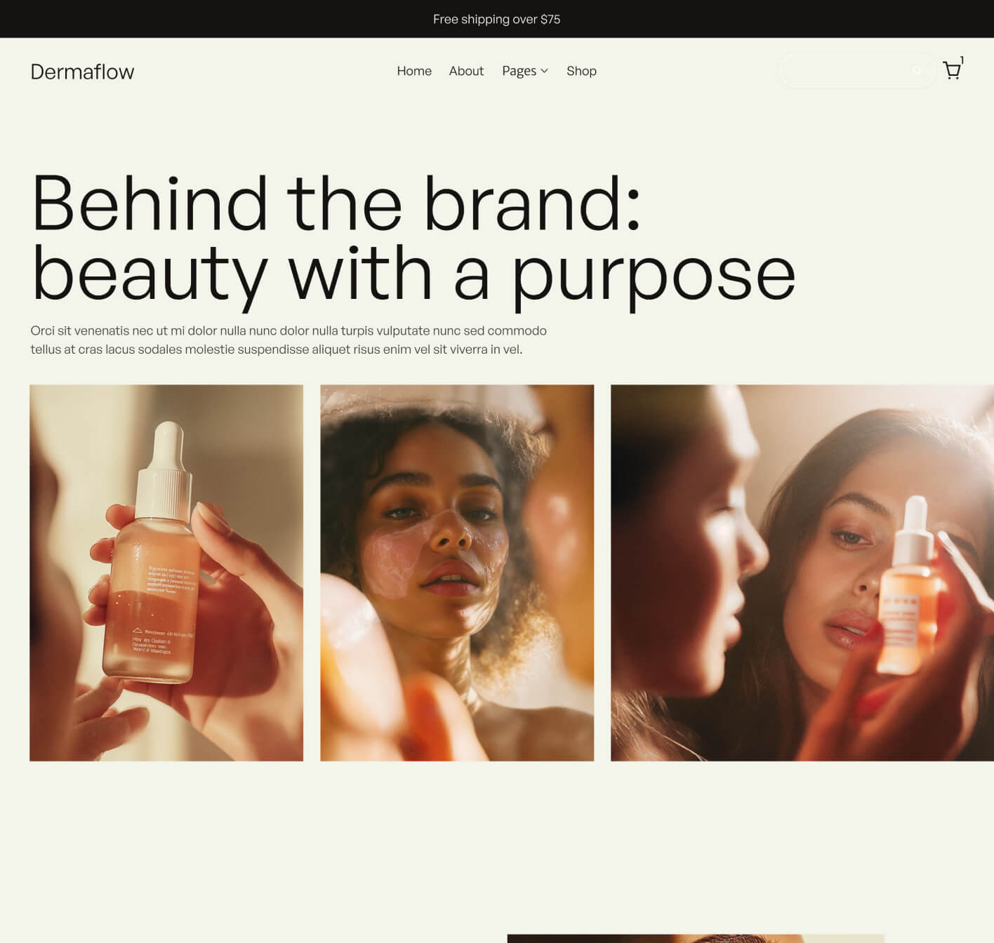 Dermaflow - About Page - Skincare Webflow Template