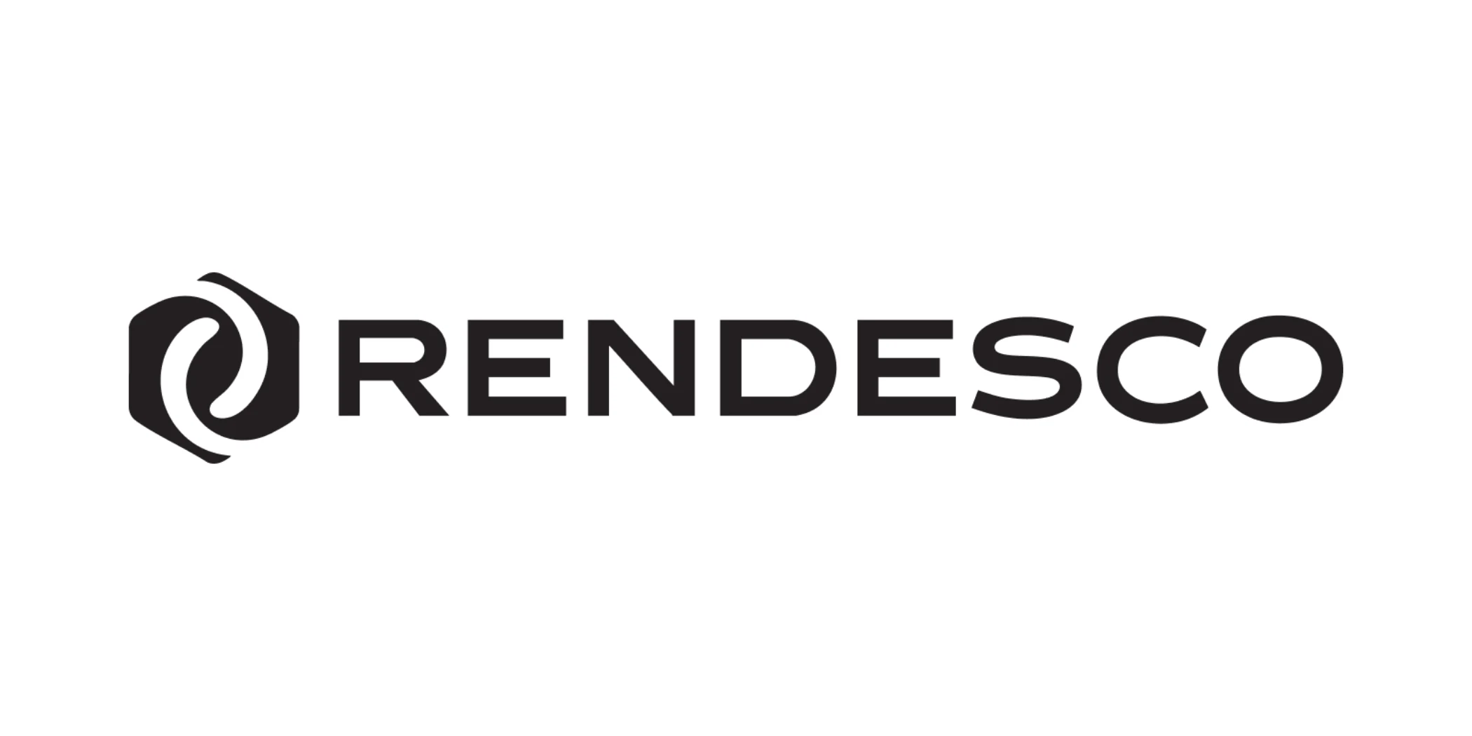 Black and white logo with the word RENDESCO and a hexagonal swirl symbol on the left.