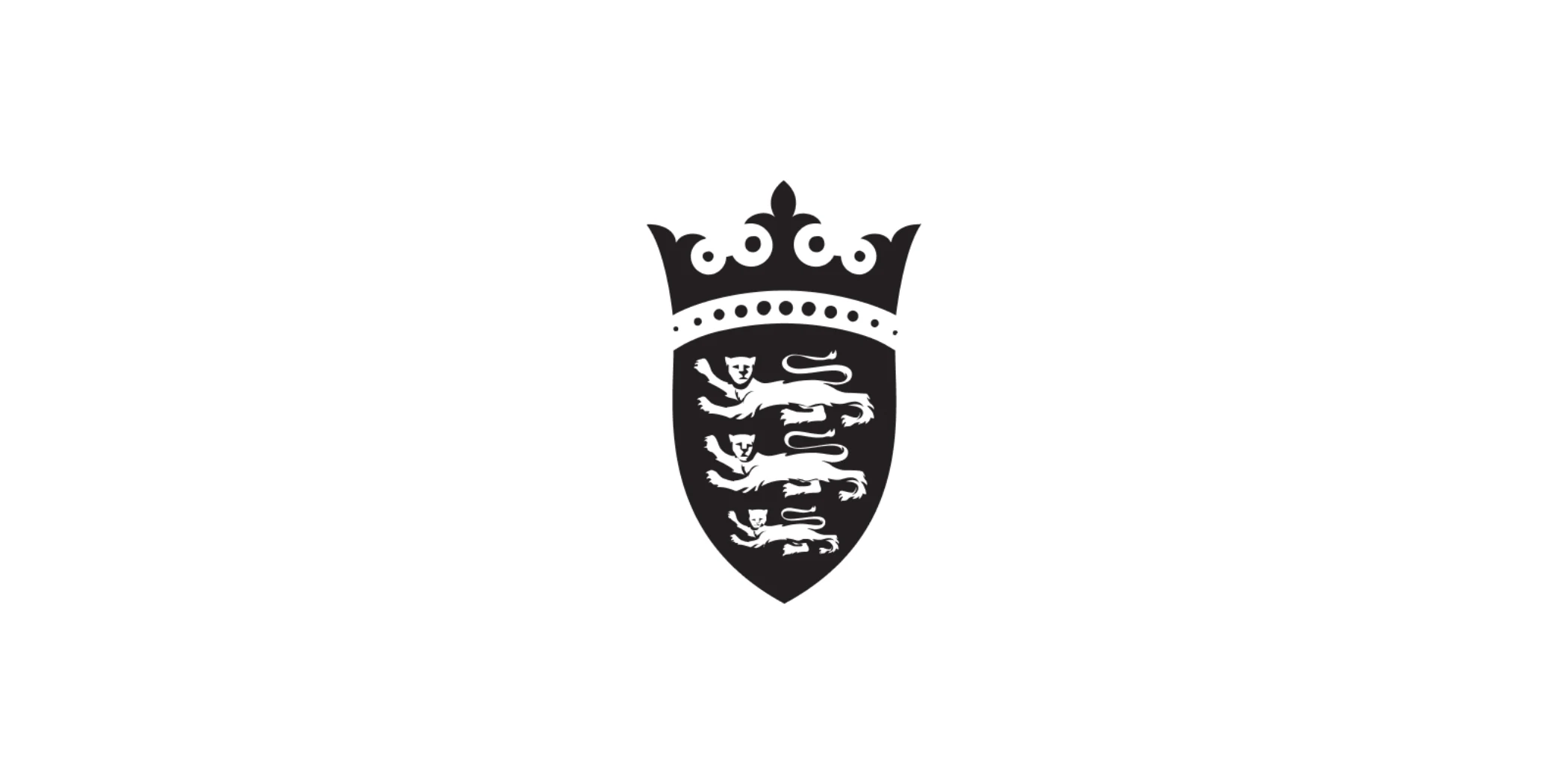 Black shield with three white lions stacked vertically, topped by a decorative crown.