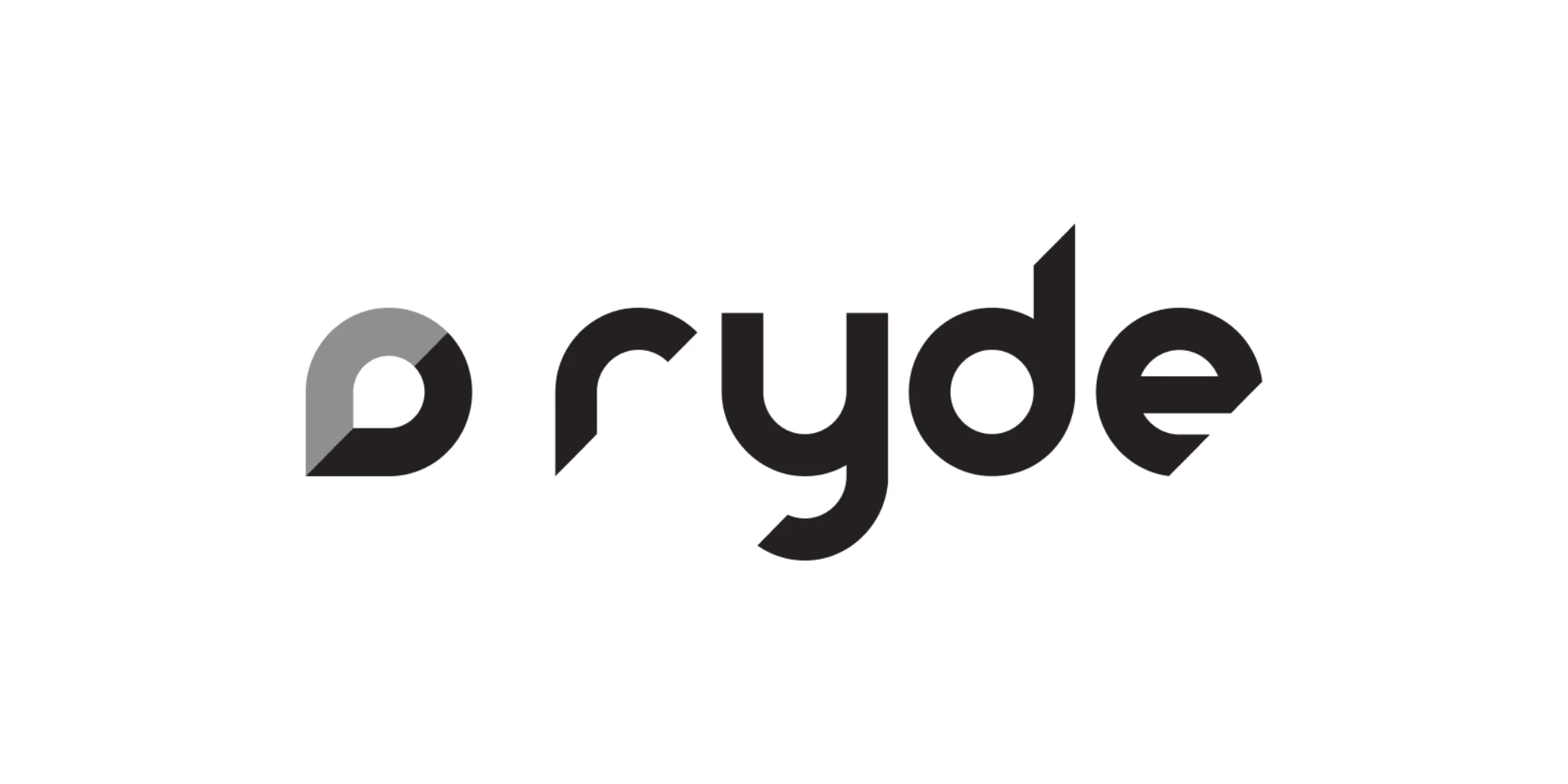 Ryde logo with stylized black and gray lettering on a white background.