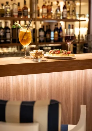 Sophisticated cocktails served at the Ventura Hotel bar in Saint-Tropez.