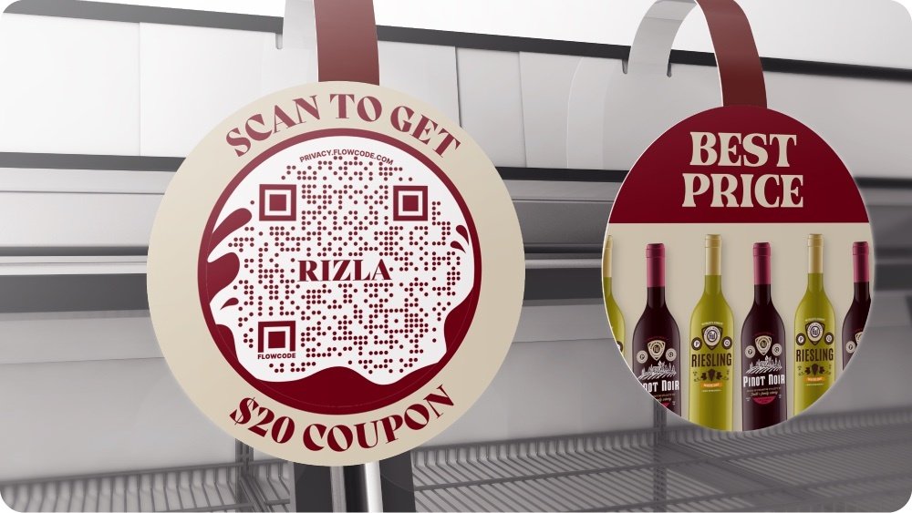 Shelf talker: scan for coupon