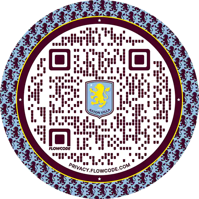 Aston Villa Designed Sports Partnership Flowcode QR Code