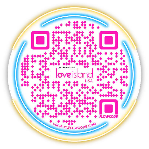Love Island Designed Broadcast Flowcode QR Code
