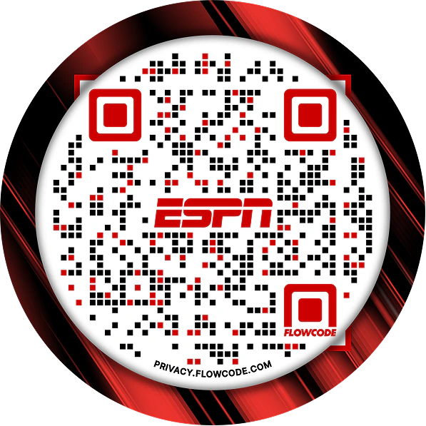 ESPN Designed Sports Media Flowcode QR Code