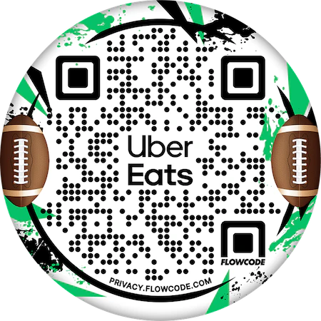 Uber Eats Game Day Designed Flowcode QR Code