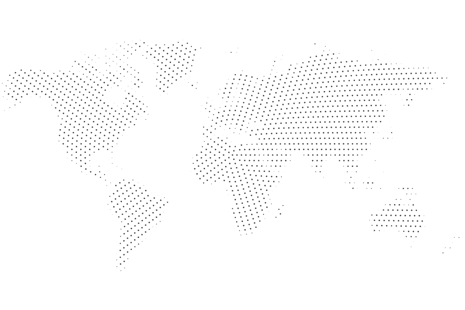 World map halftone graphic representing global reach and connectivity