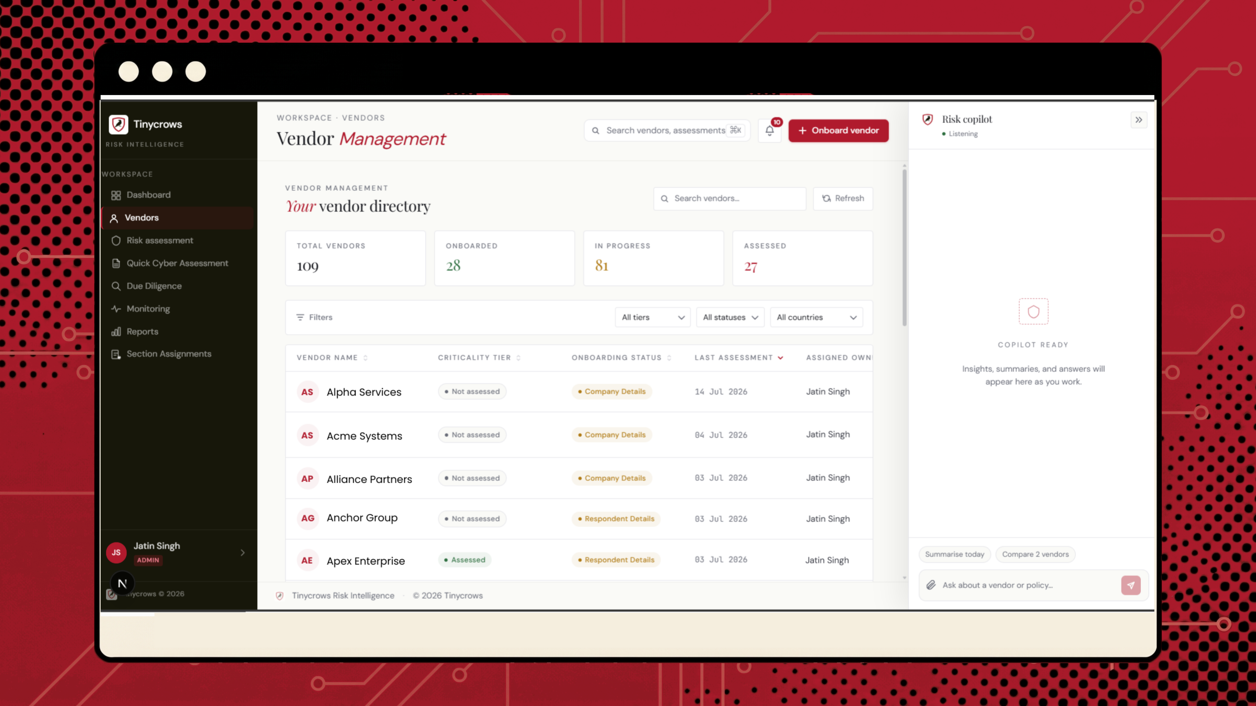 Tinycrows - Third-Party Risk Management (TPRM) - Vendor Discovery