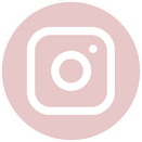 Instagram logo in white on a pink circular background.