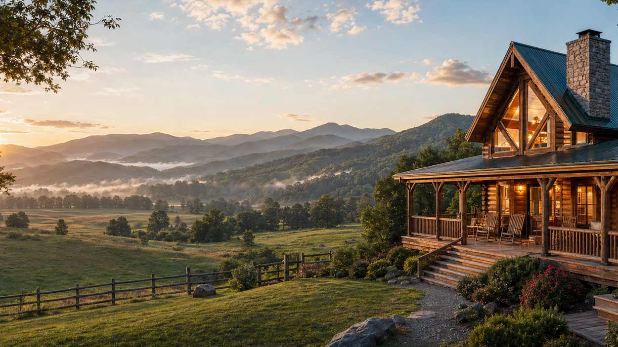 Aerial view of the clouds covering Wears Valley, Tennessee.
