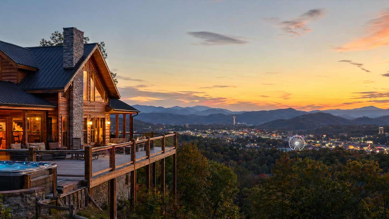 Aerial view of Pigeon Forge, Tennessee