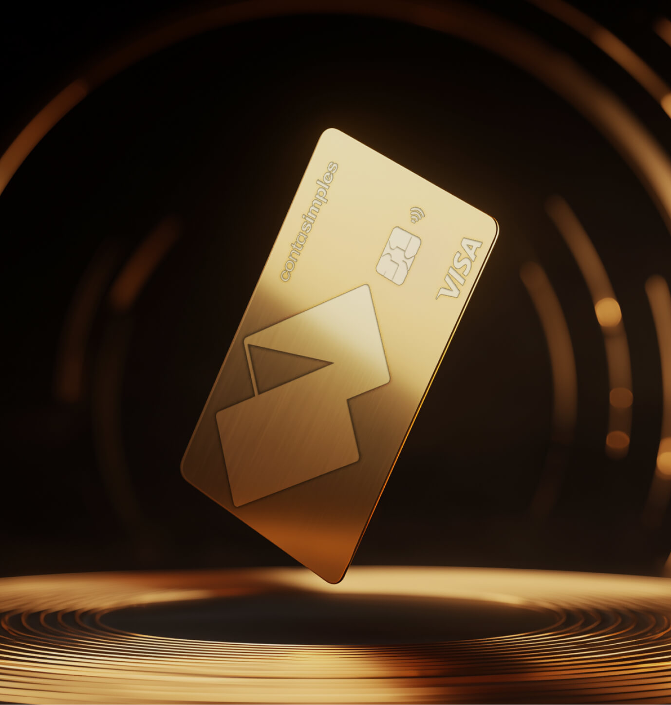 Cartão Conta Simples Dourado