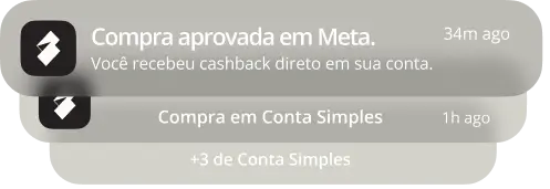 Notificações da sua conta no celular