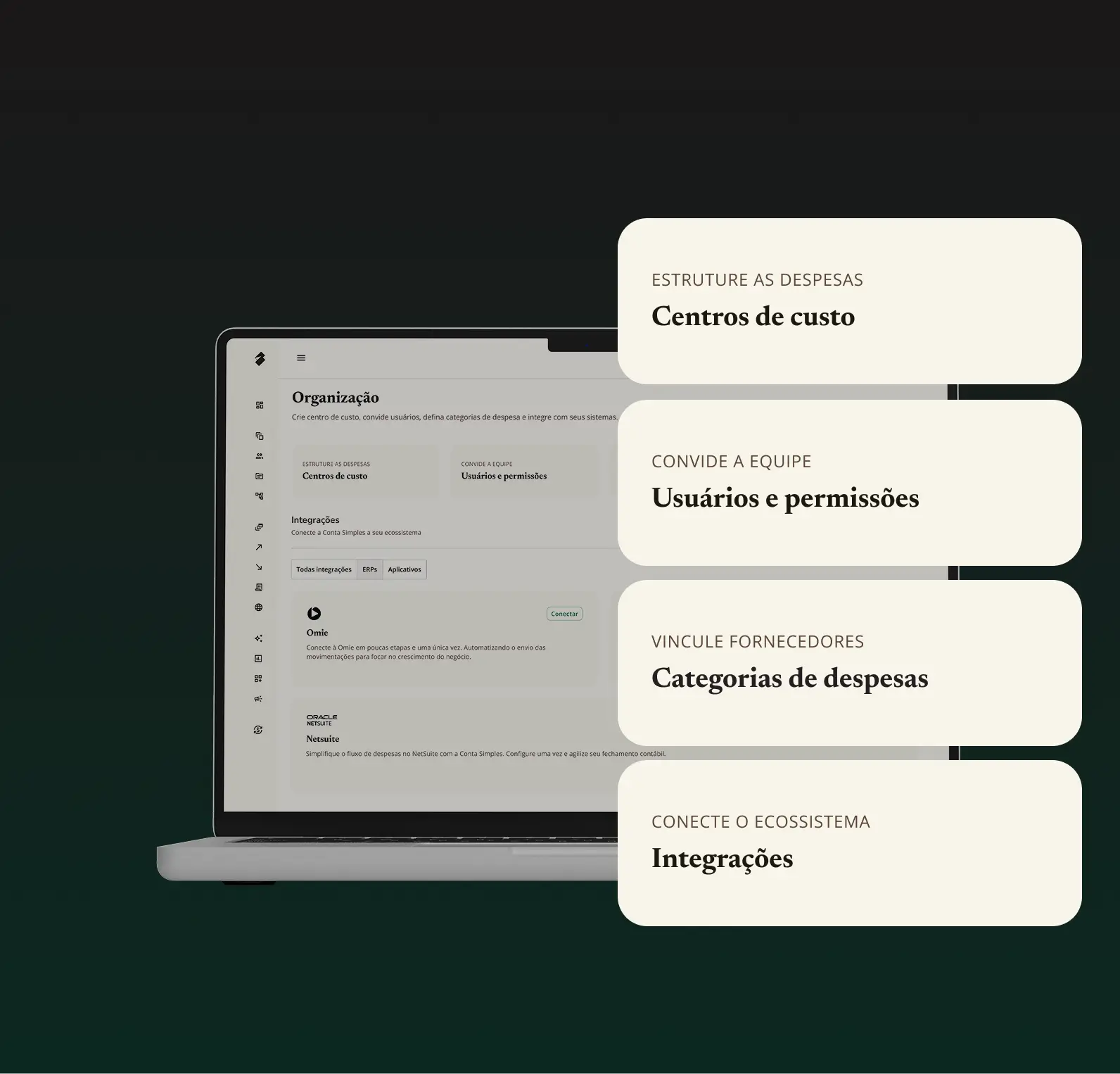 Dashboard do Internet Banking da Conta Simples