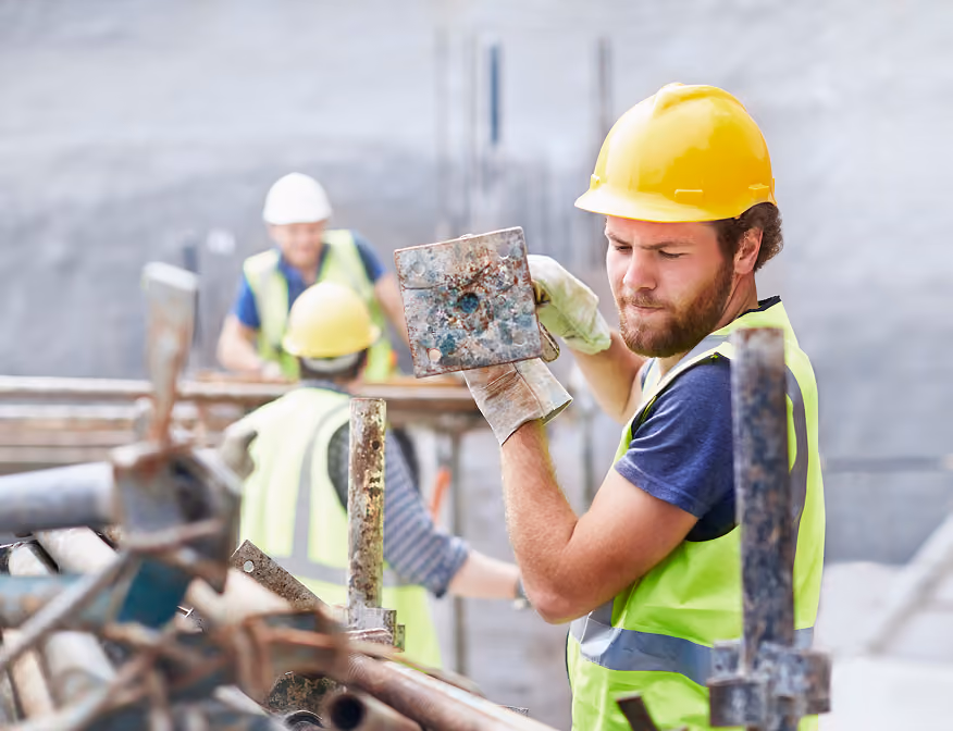 Entry-level construction worker gaining hands-on experience in the energy industry.
