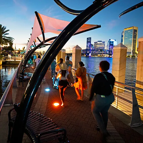 Evening boardwalk along St Johns river