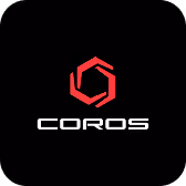 COROS brand logo with a red geometric hexagon symbol above the text.