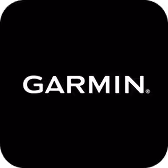 Garmin logo with white text on a black background.