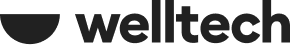 welltech company logo with a semicircle graphic and bold text.