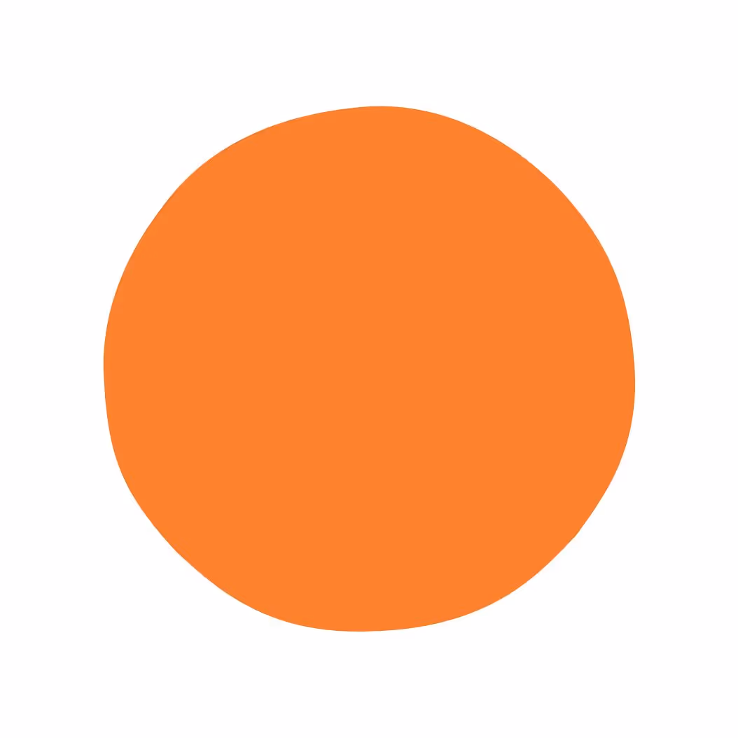 Solid orange circle on a white background.