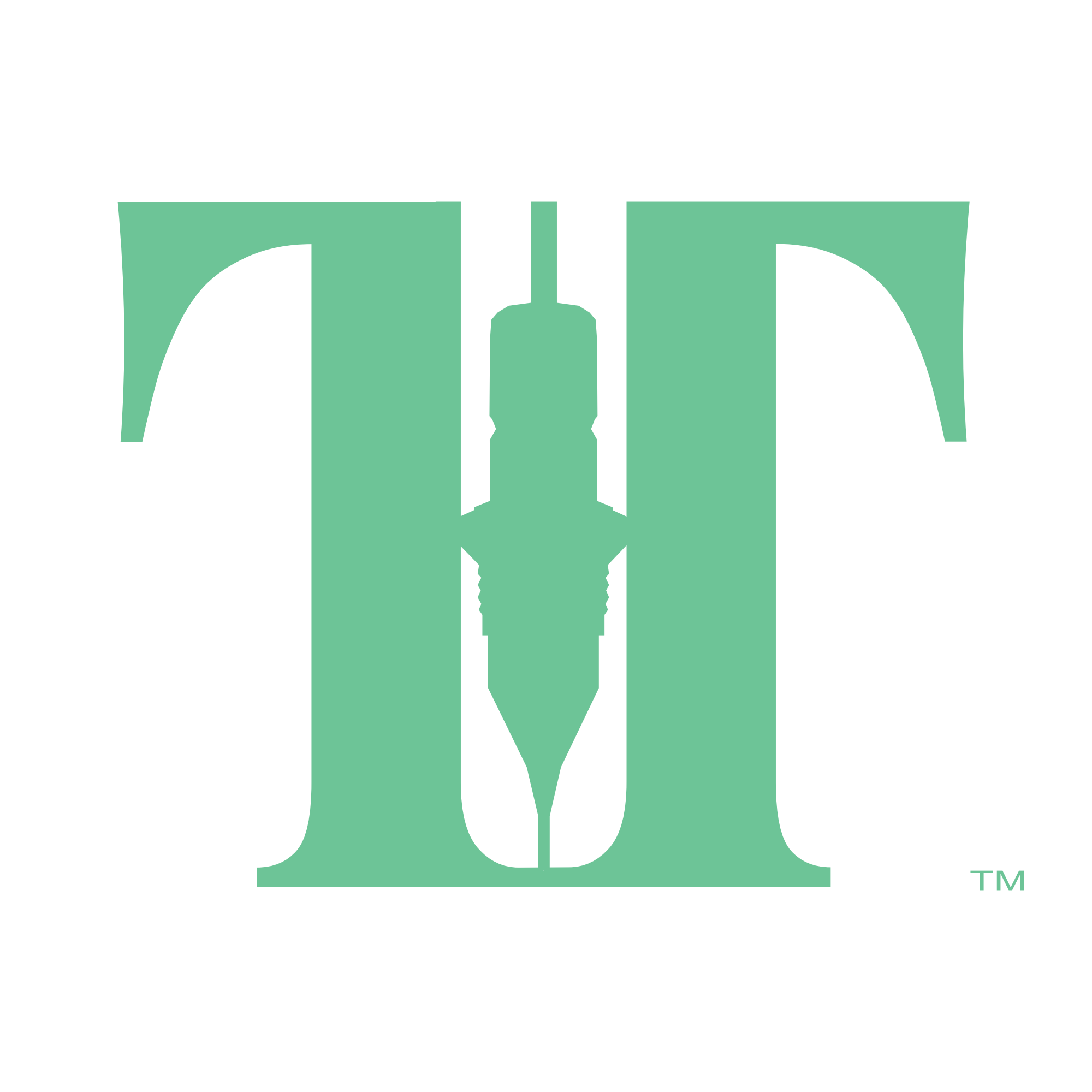 Tea and Tat logo featuring a tattoo machine between two letter Ts