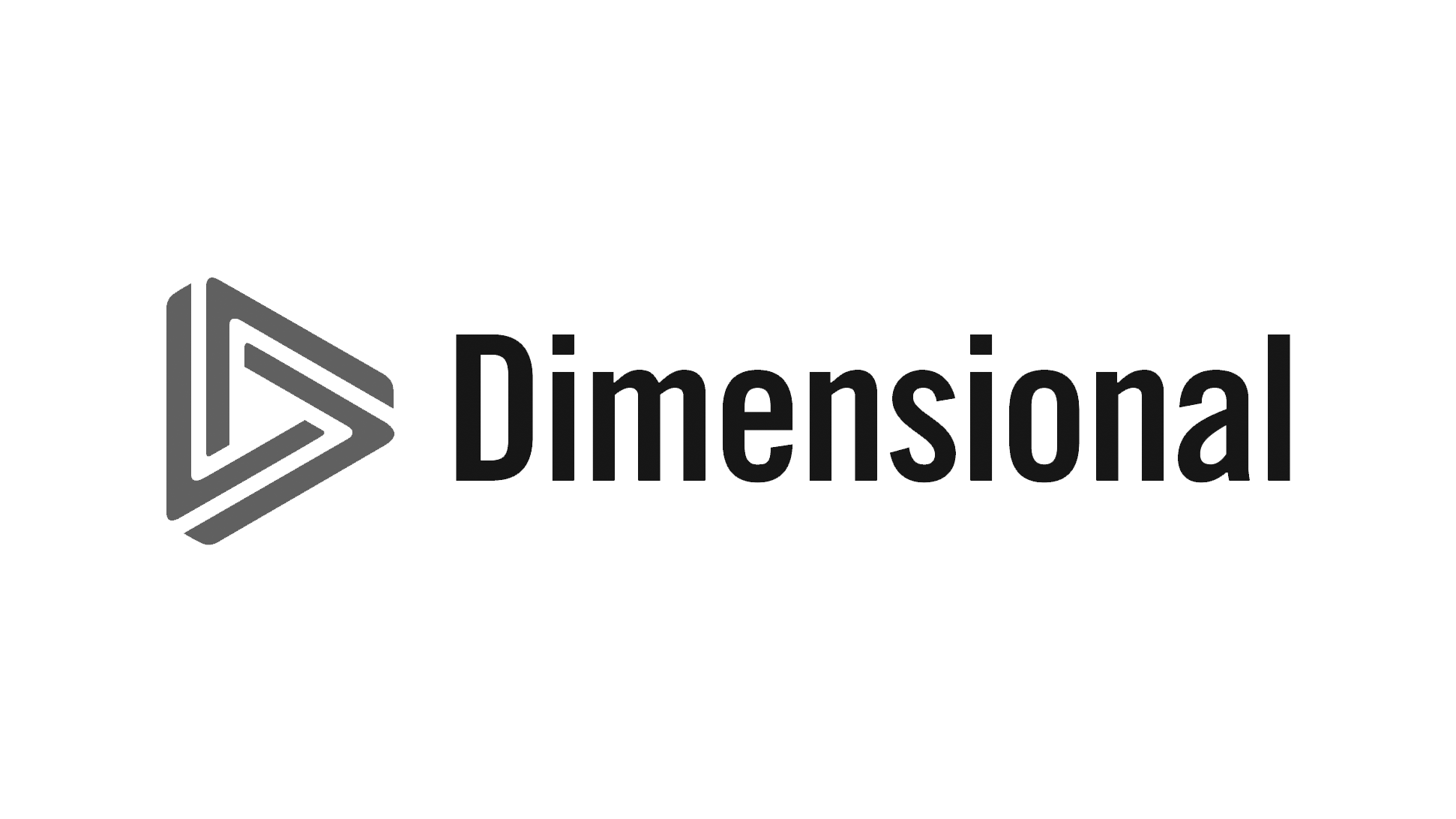 Geometric triangular logo next to the word Dimensional in bold black font.