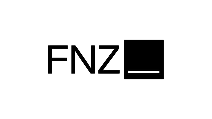 Black text 'FNZ' followed by a black square with a white horizontal line near the bottom.