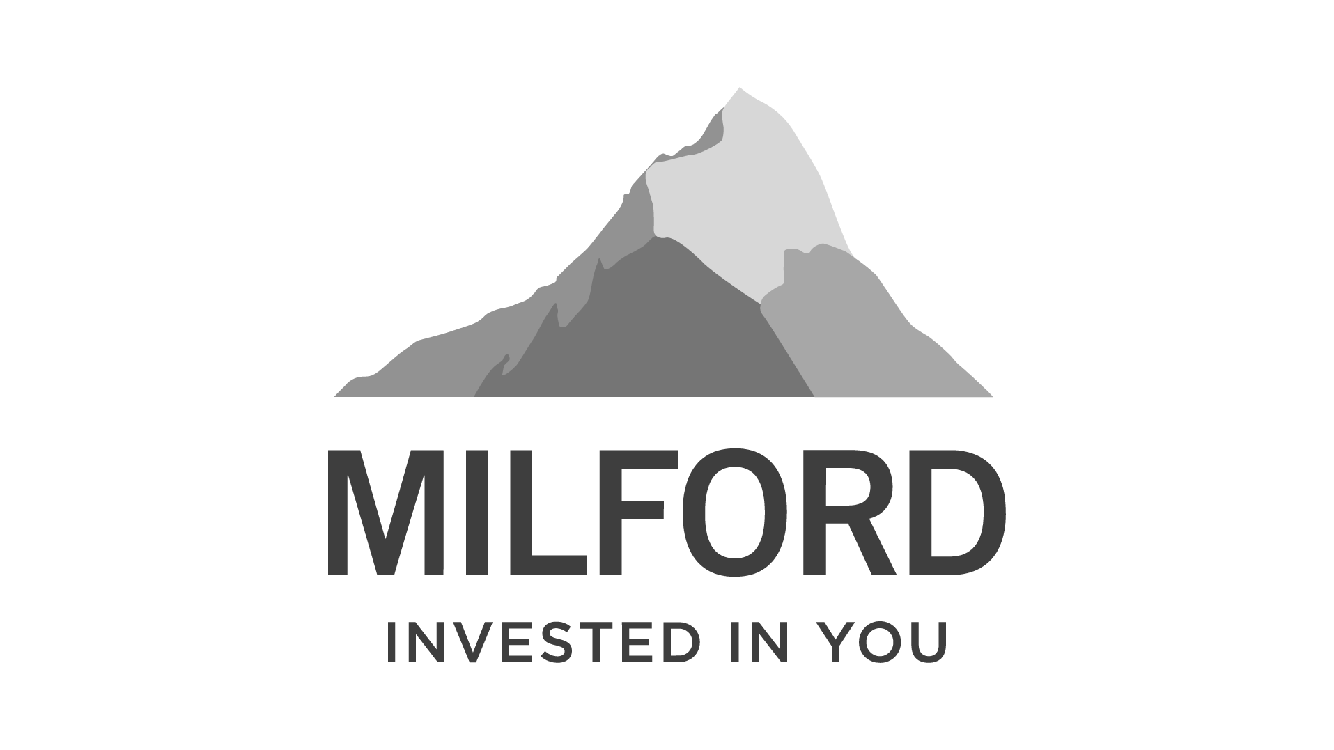 Milford logo with a stylized mountain above the text 'INVESTED IN YOU'.