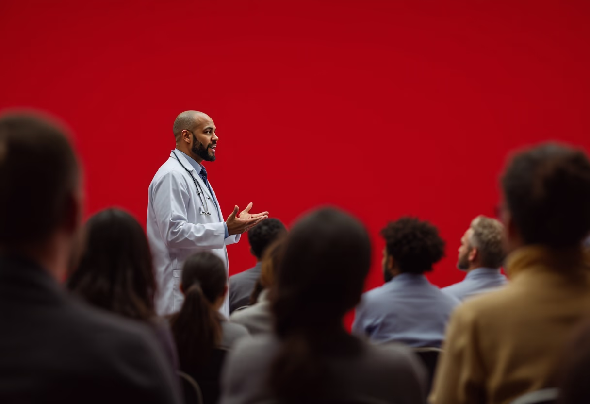 image of an educational seminar in progress (for a veterinary clinic)