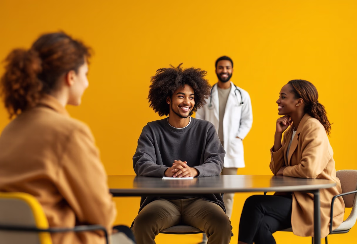 image depicting a panel interview scenario at a medical clinic