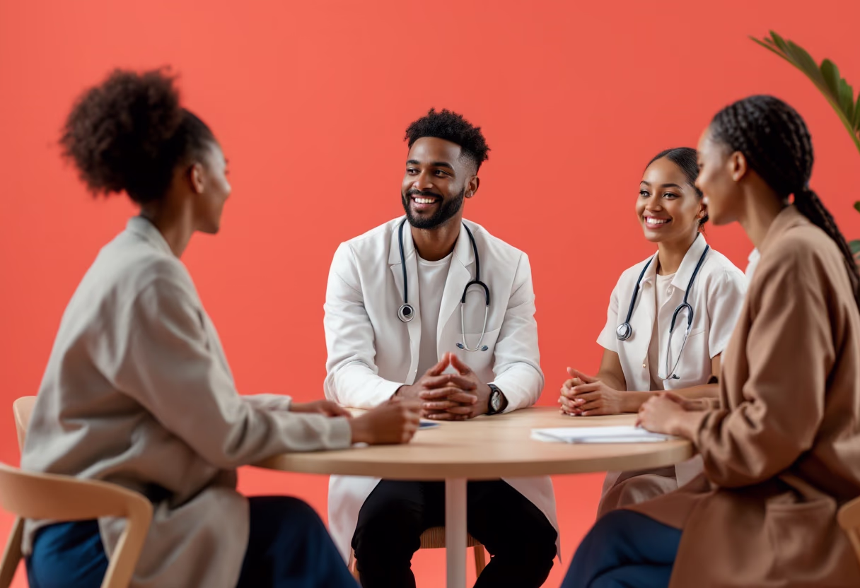 image of job applicants engaging with medical professionals