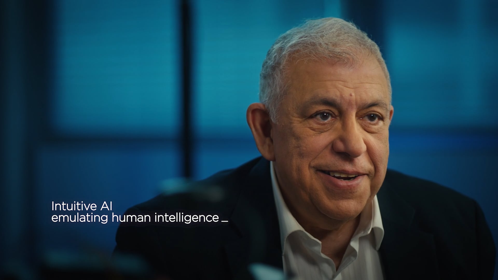 Still from Lenovo iOmniscient: eye and camera lens side by side