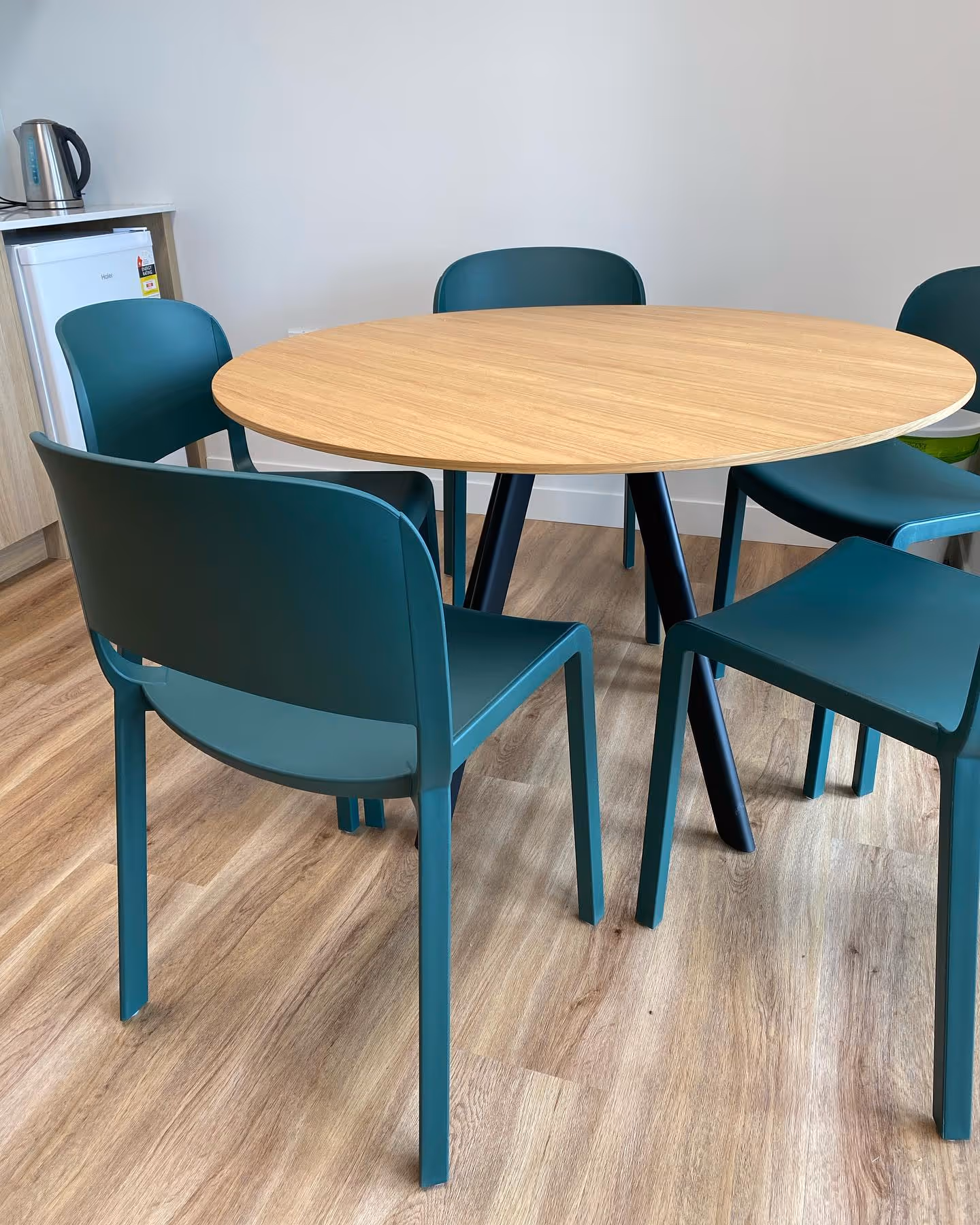 Pedrali Dome Chairs in Forest Green for a Staff Room