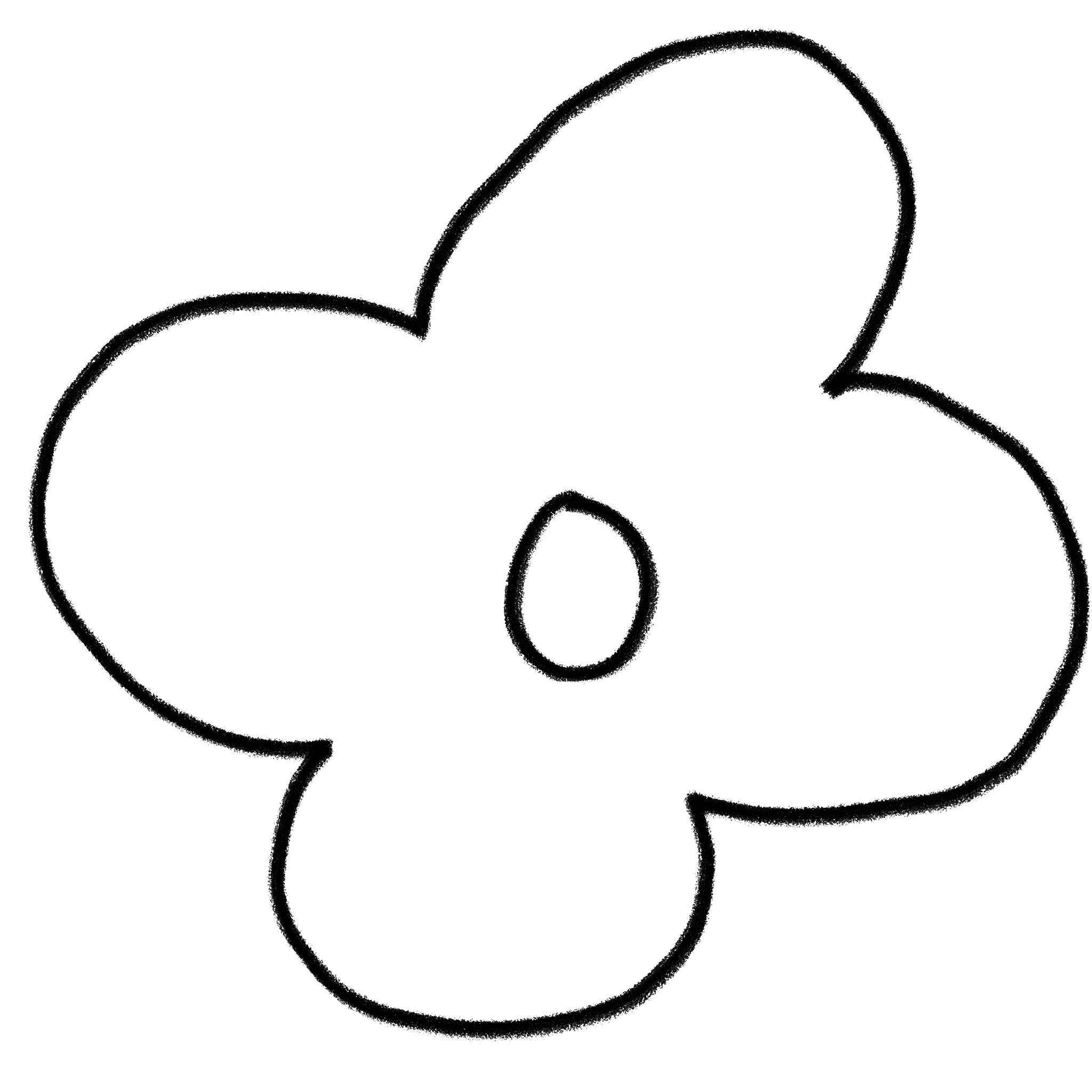 a simple hand drawn flower with animate lines giving a sense of movement through a stopmotion effect