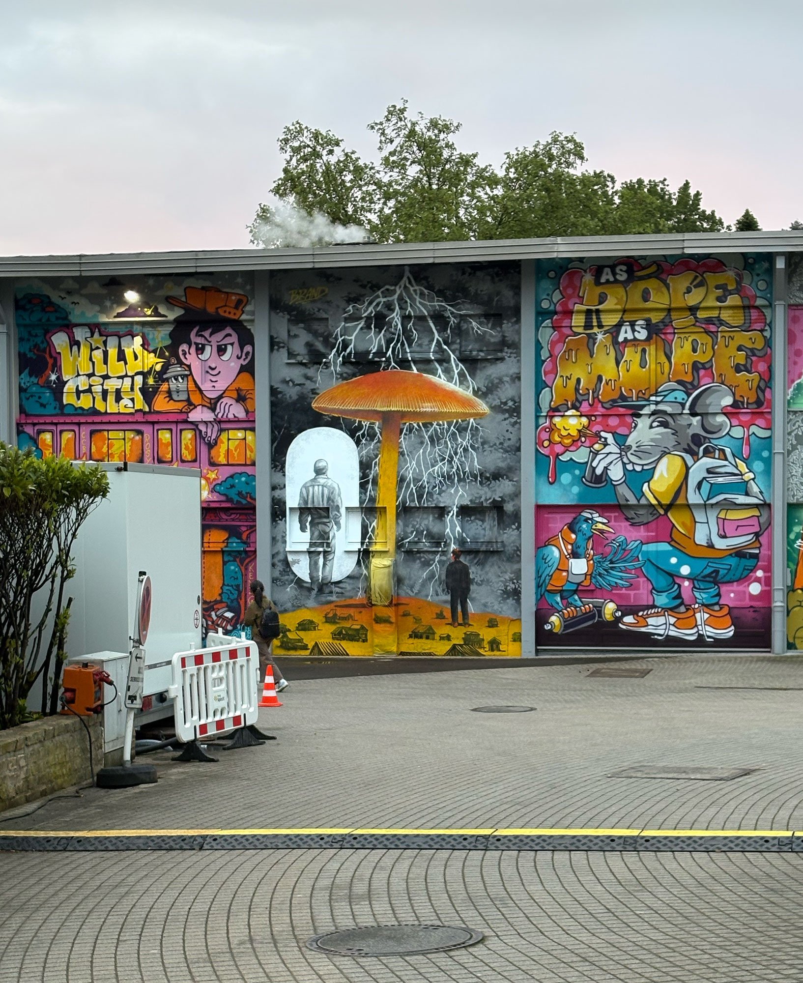 Kopstal mural in context with surrounding painted architecture