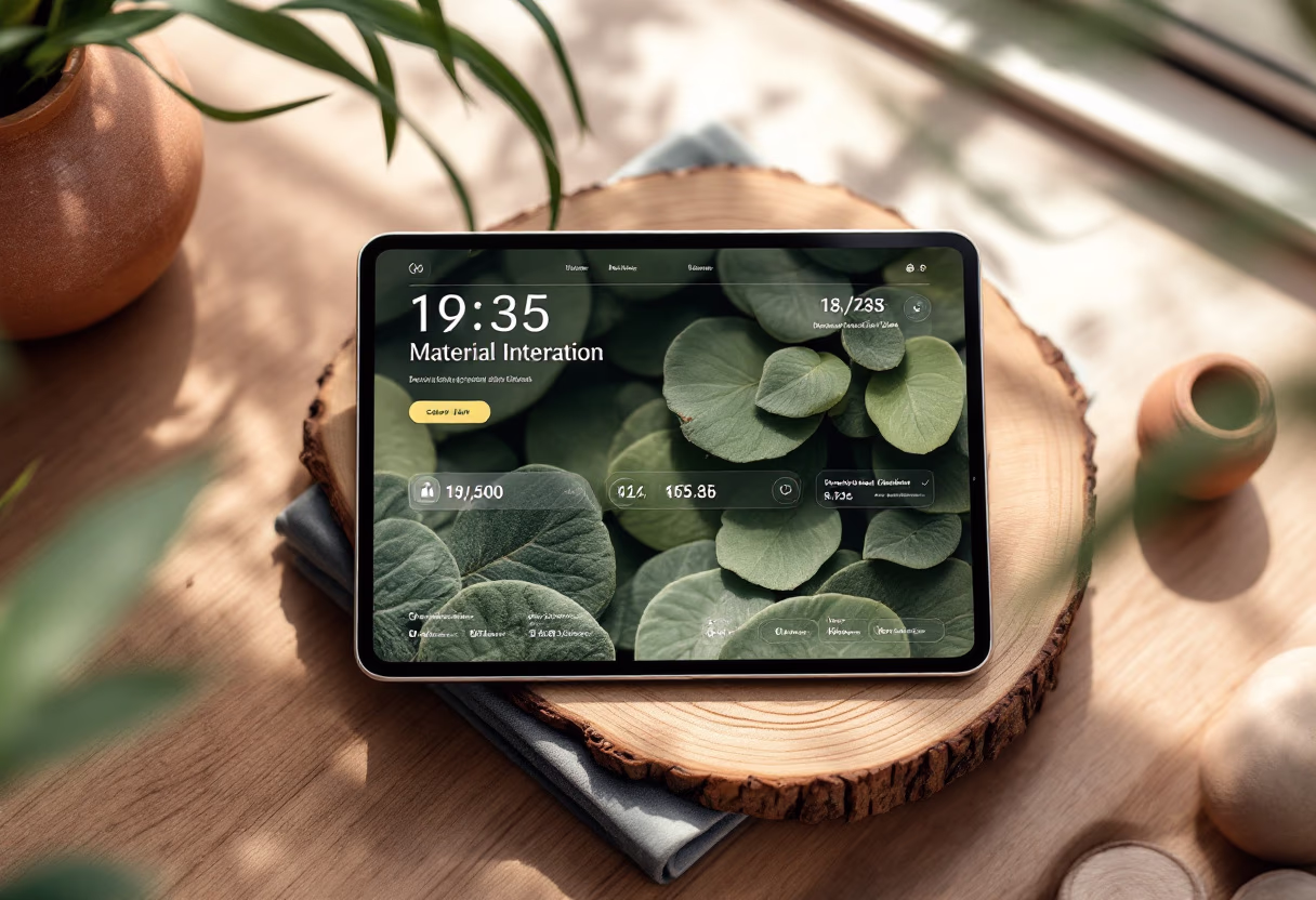 [digital project] image of creative illustrations on a tablet for a graphic design studio