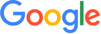 Google logo with letters in blue, red, yellow, and green colors.