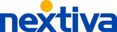 Nextiva company logo with a yellow dot above the letter 'x'.