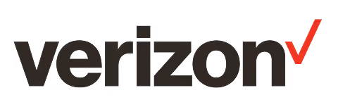 Verizon logo with a red checkmark.