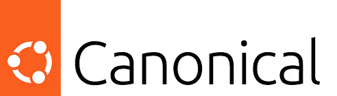 Canonical logo with an orange square containing three white dots connected in a triangular shape next to the word 'Canonical'.