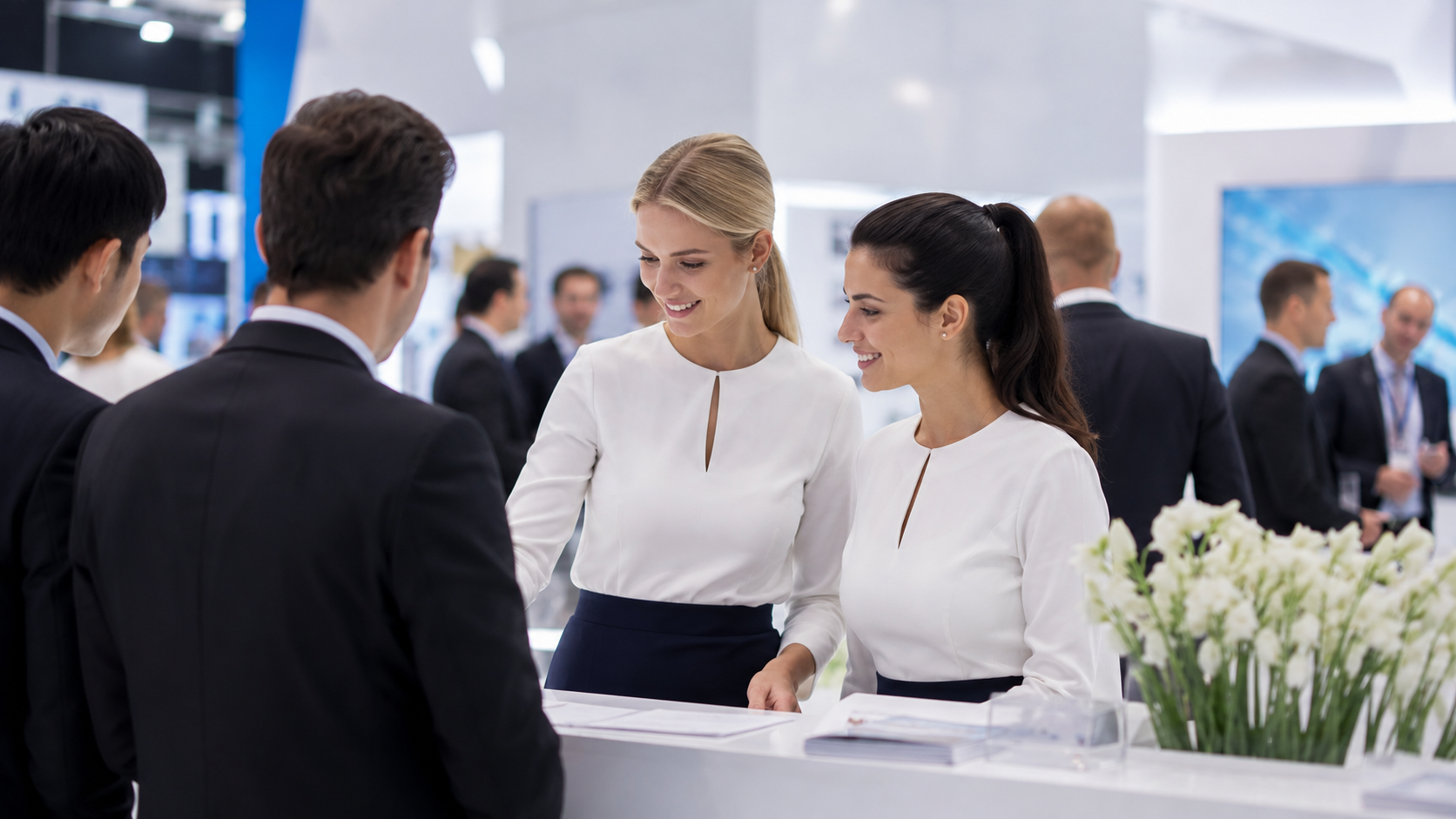 HR-Koordinatorin bucht Messepersonal über ucm.jobs für einen Messestand in Deutschland