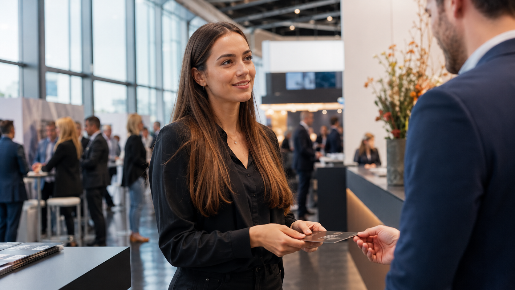 Studierende als Standpersonal auf einem Messejob in Berlin bei einer großen Fachmesse