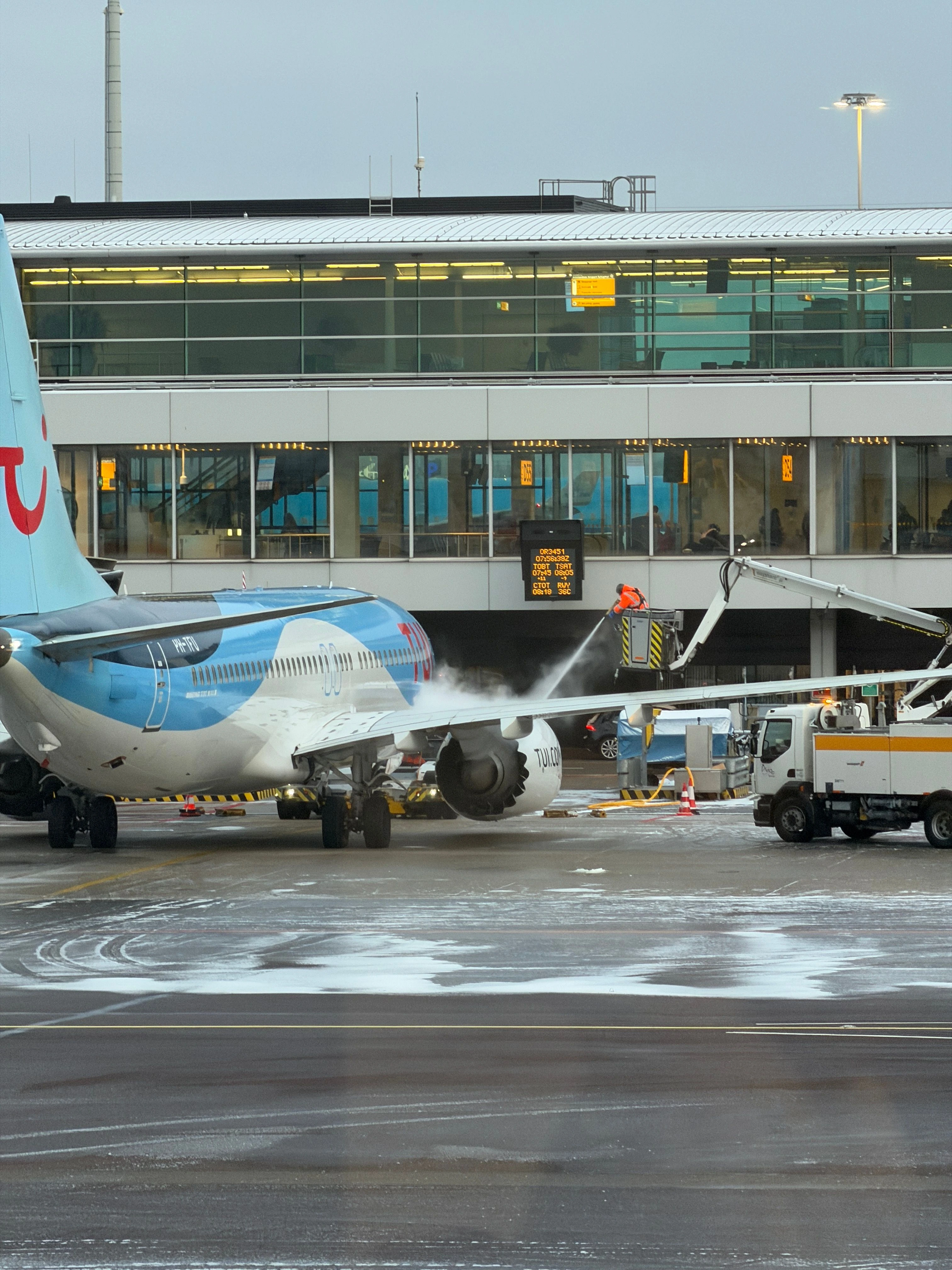 Flugzeugenteiser am Flughafen Frankfurt