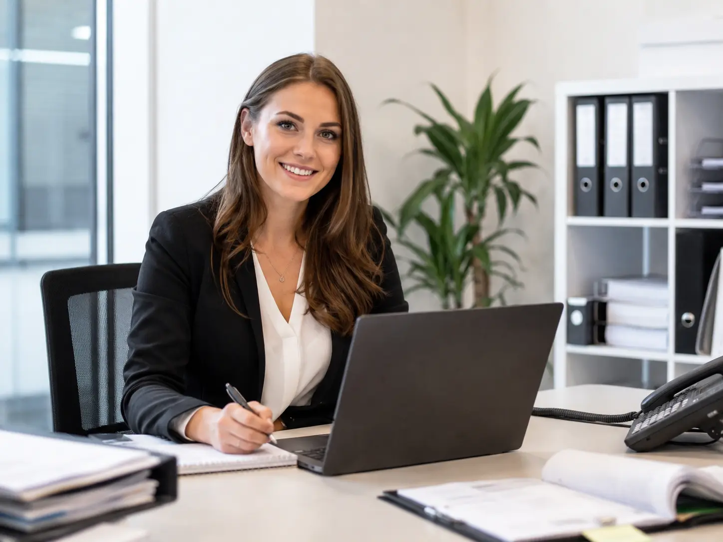 Person at a desk with a laptop and documents - preparing a tax return with a side job