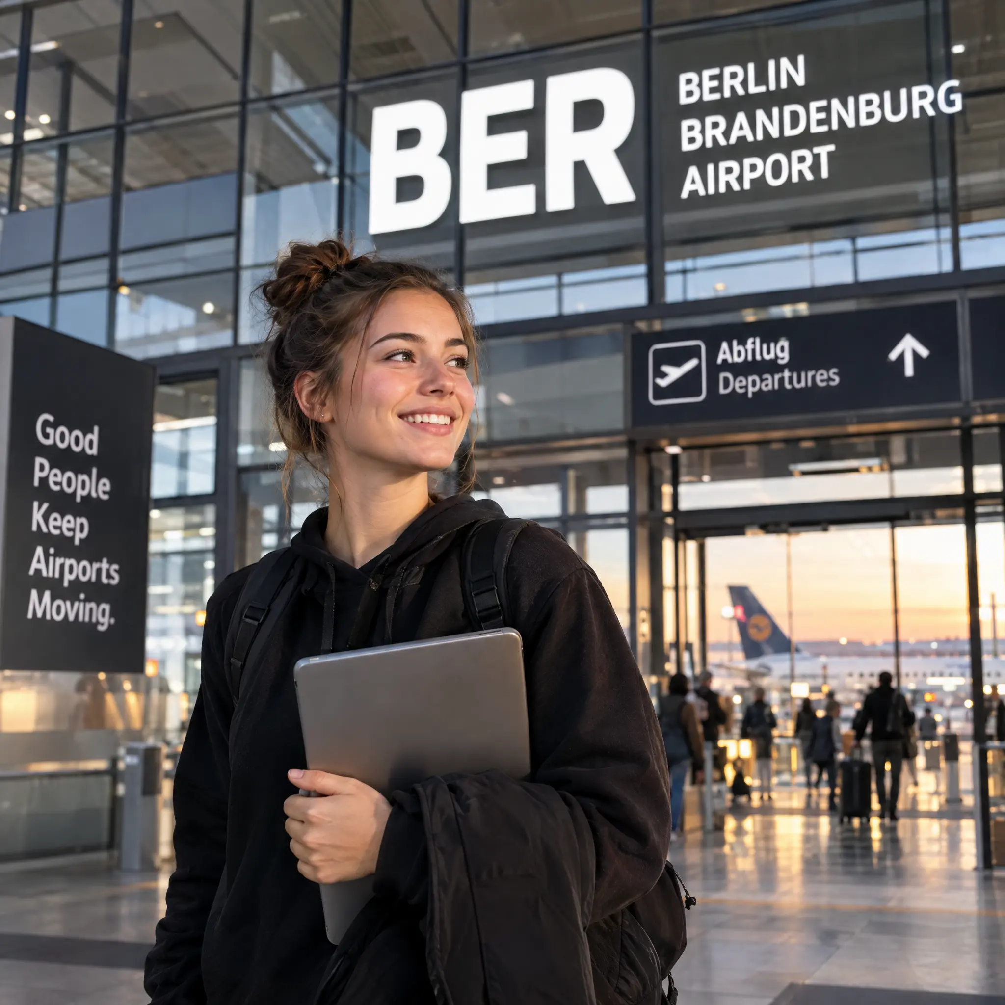 Verkaufsmitarbeiterin im Duty-Free Store am Flughafen BER
