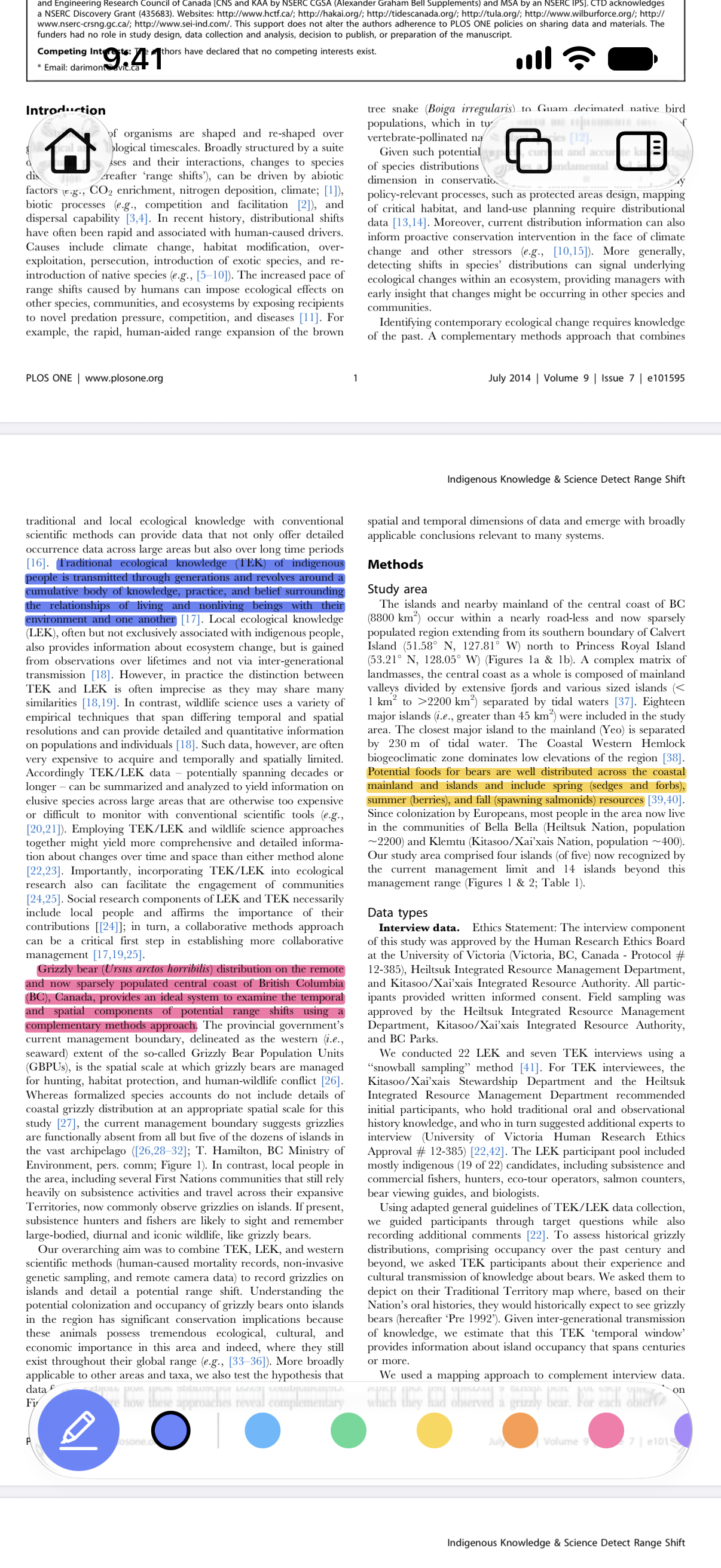 Researchist on iPhone showing a highlighted research paper