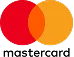 Mastercard logo with overlapping red and orange circles.