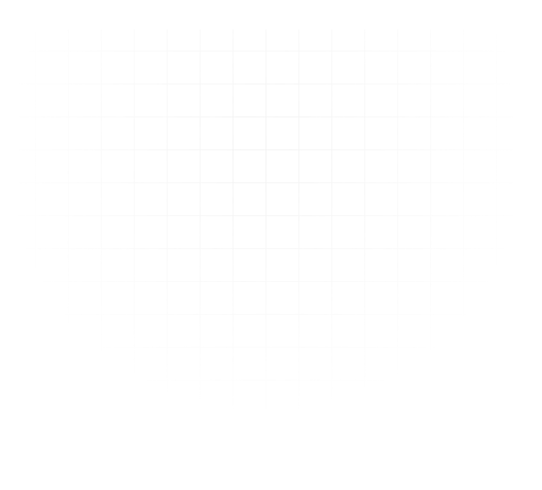 White grid pattern arranged in a semi-circular shape on a black background.